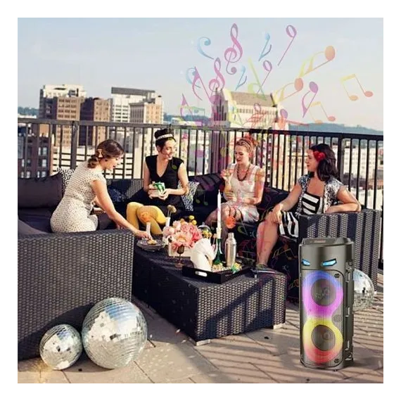 Boxă Portabilă Bluetooth ZQS-4339S, Wireless, 7W, 3.7V/1500mAh, cu Microfon și Lumini RGB