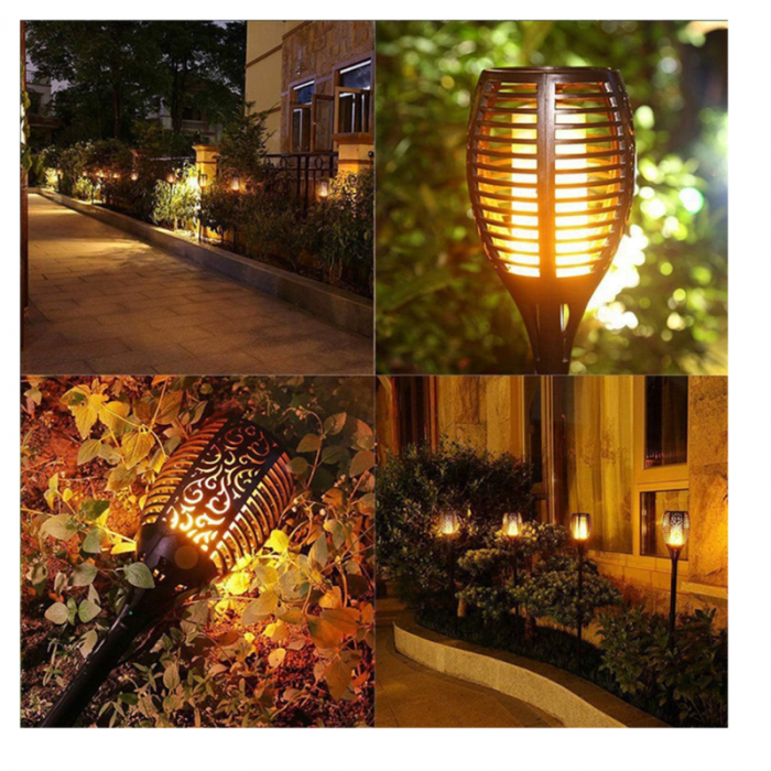 Set 4 bucăți - Lampă Solară cu Efect de Flacără, 33 LED-uri, 58 cm, Iluminat Decorativ pentru Grădină și Terasă