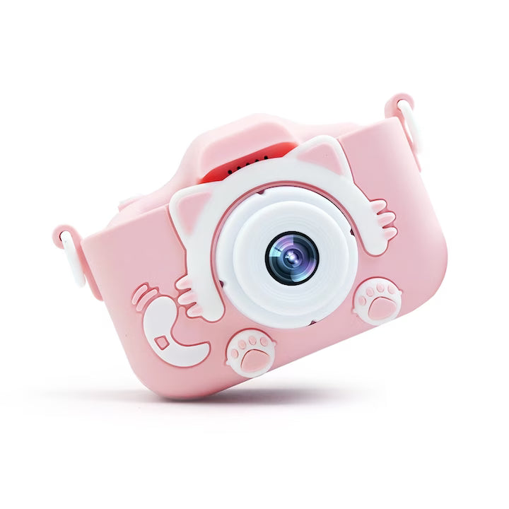 Cameră Foto Digitală pentru Copii Kitty, Dual Camera, Card 4GB, 1440/1080p, Roz