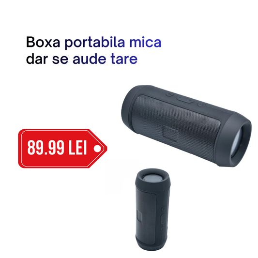 Boxă Portabilă Bluetooth cu MP3 Player, USB & TF Card, Sunet Stereo, Protecție la Încărcare
