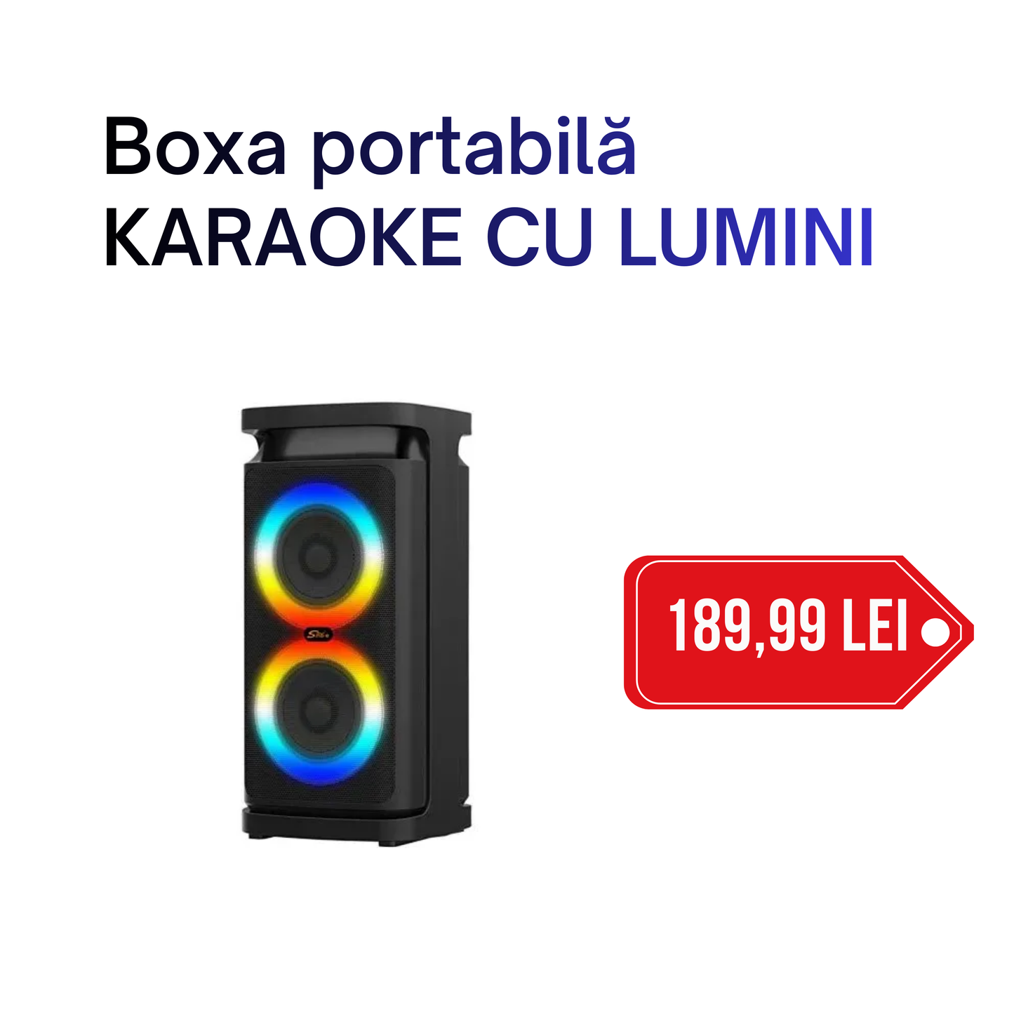 Boxă Portabilă Bluetooth ZQS-4297, Wireless, 16W, 3.7V/1200mAh, cu Microfon și Lumini RGB