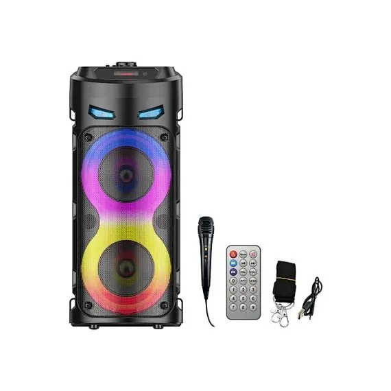 Boxă Portabilă Bluetooth ZQS-4339S, Wireless, 7W, 3.7V/1500mAh, cu Microfon și Lumini RGB
