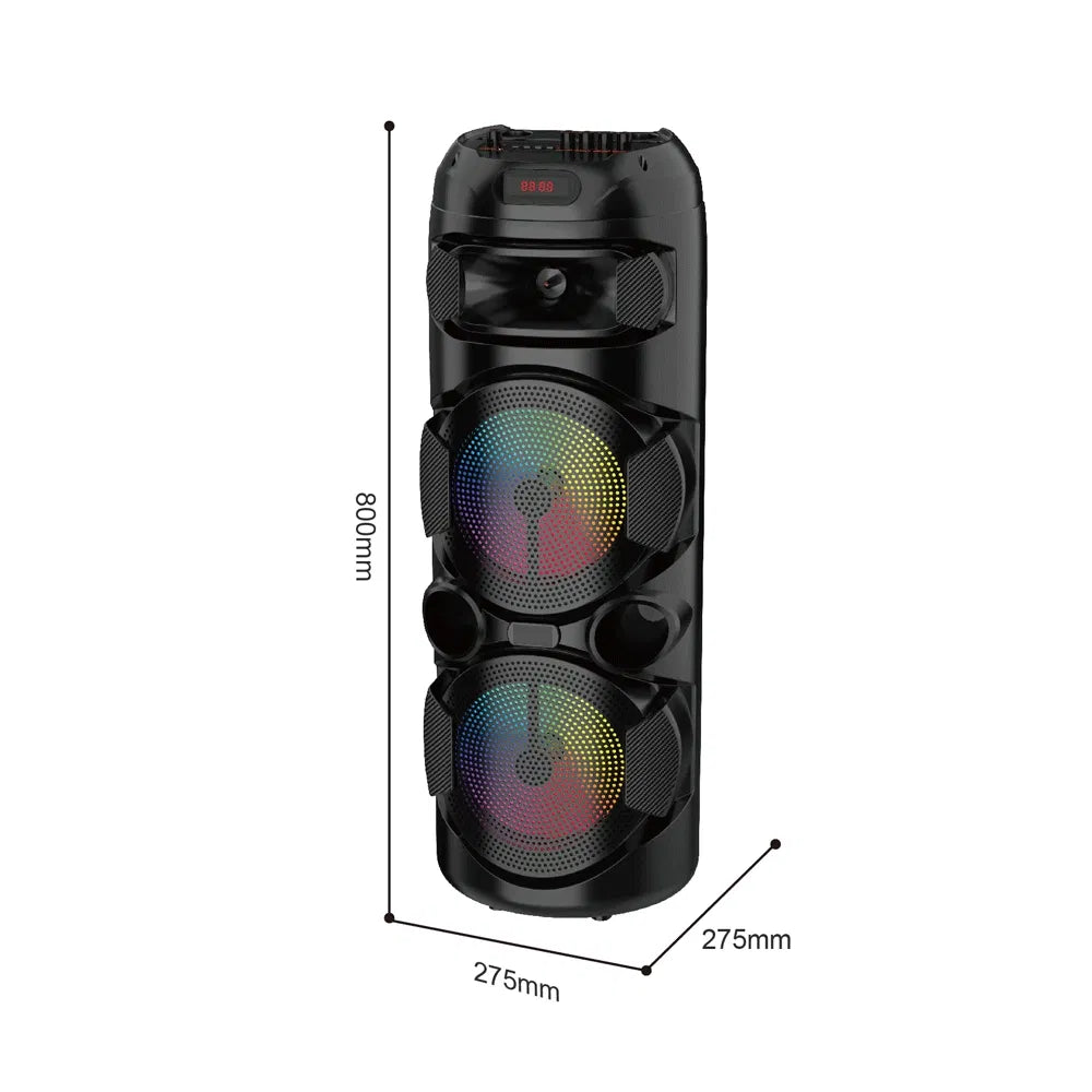 Boxă Portabilă ZQS8220s – Difuzor 8 Inch, 40W RMS / 100W PMPO, Bluetooth, Ecran Digital