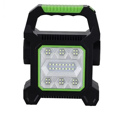 Lampă Camping JY-258B, 40 LED-uri + Lanternă Laterală, Încărcare Solară & USB engross, Verde