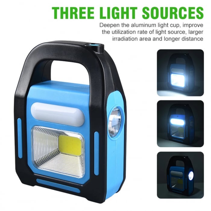 Lanternă de Lucru LED Portabilă JD-925 3 în 1 – Lumină, Încărcare Solară și Power Bank USB